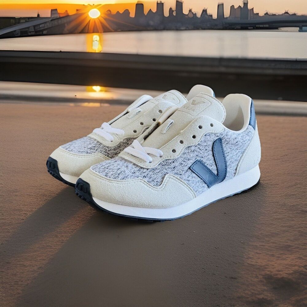 Women’s Size 5 VEJA SDU Rec Flannel Gray Navy Vegan RR0403075A NIB